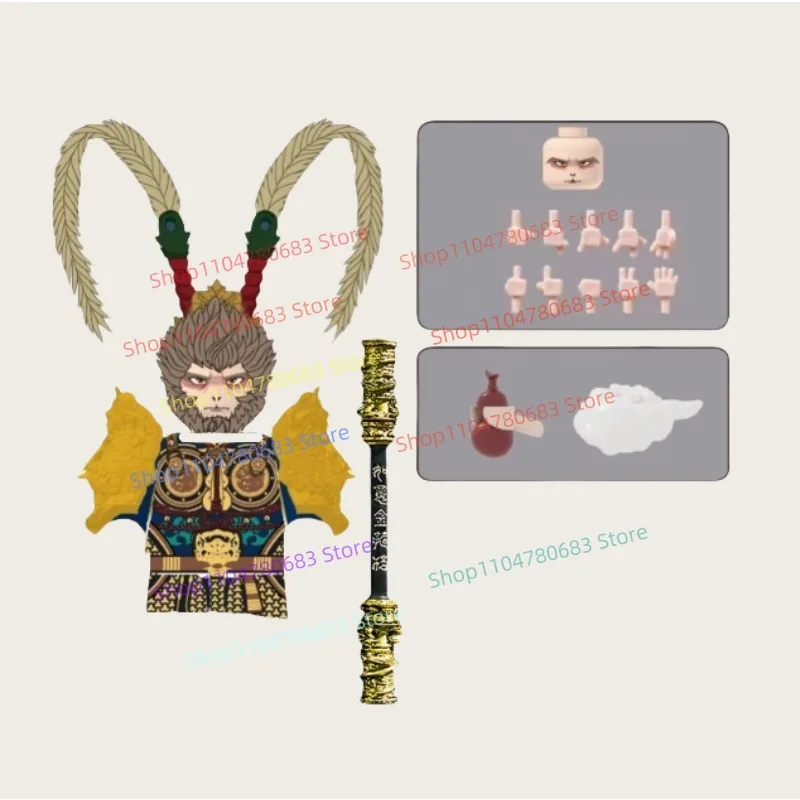 

MOC Building Blocks Mini Doll Black Myth WuKong Series Assembled Armor Weapon Accessories Puzzle Collection Toys Festival Gifts