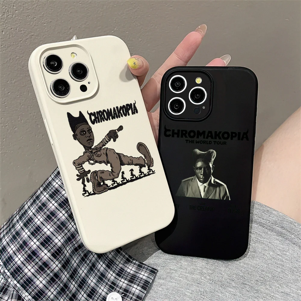 Tyler the Creator Chromatopia For iPhone 16 15 14 13 12 11 Pro MAX Plus Liquid Silicone Velvet All-Inclusive Soft Phone Case