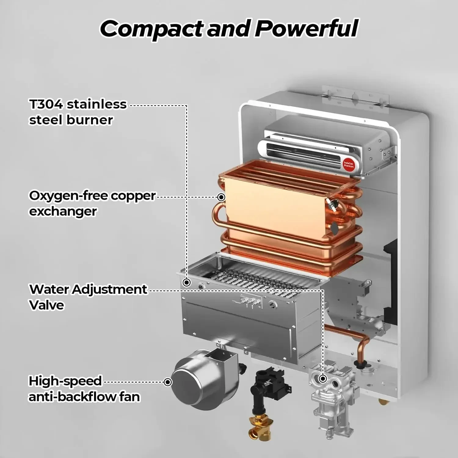 เครื่องทําน้ําอุ่น Tankless แก๊ส - ติดตั้งกลางแจ้ง เครื่องทําน้ําอุ่นทันที