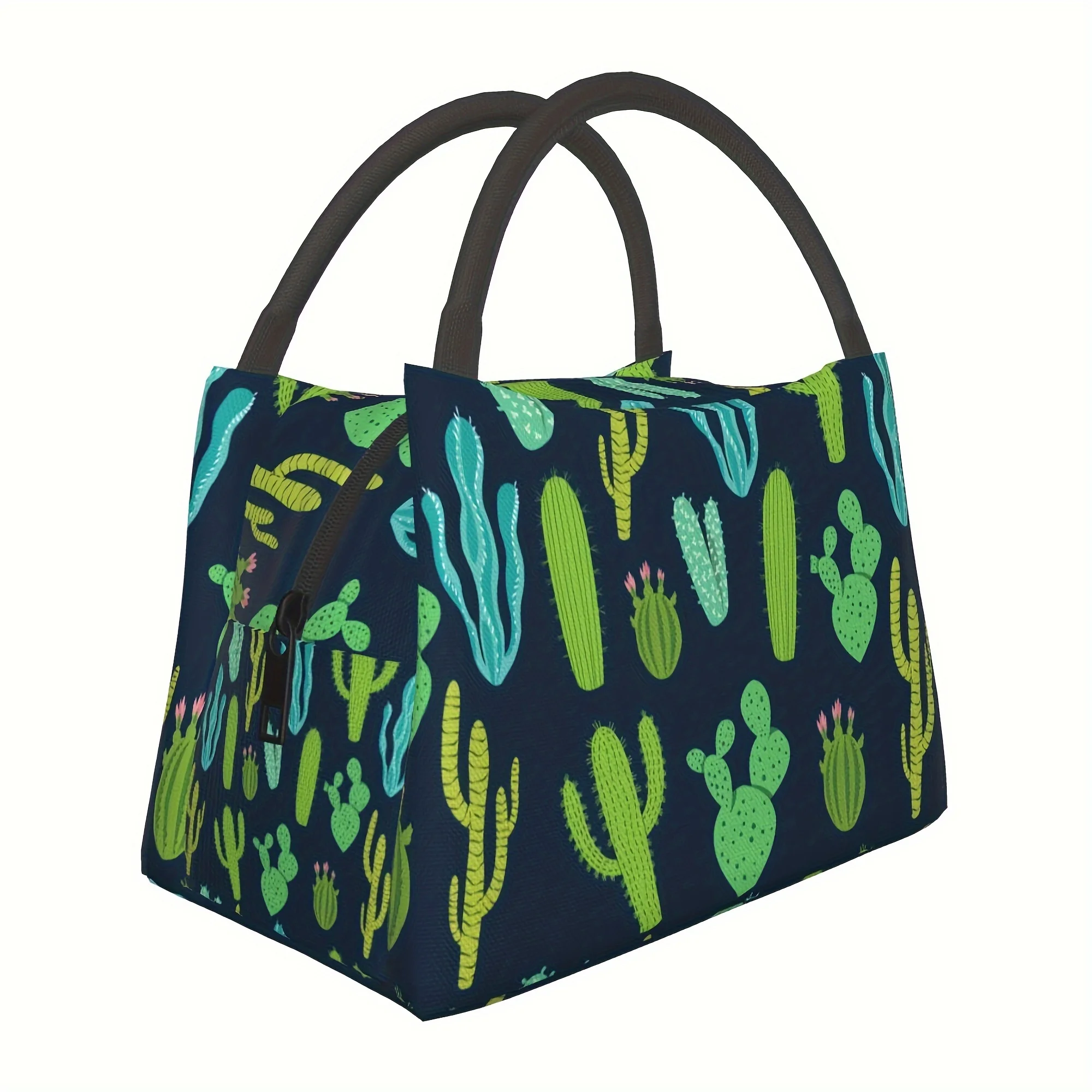 Cactus Insulated Lunch Bag for Camping Picnic Beach for Home Restaurant Office Worksite And Outdoor 11X6.5X7 in