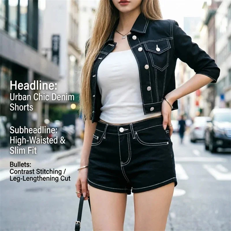 Denim Jacket Shorts Set Women, Summer Two Piece Outfit Korean, Fashion Casual Short Sleeve Coat, High Waist Jeans Pants Suit