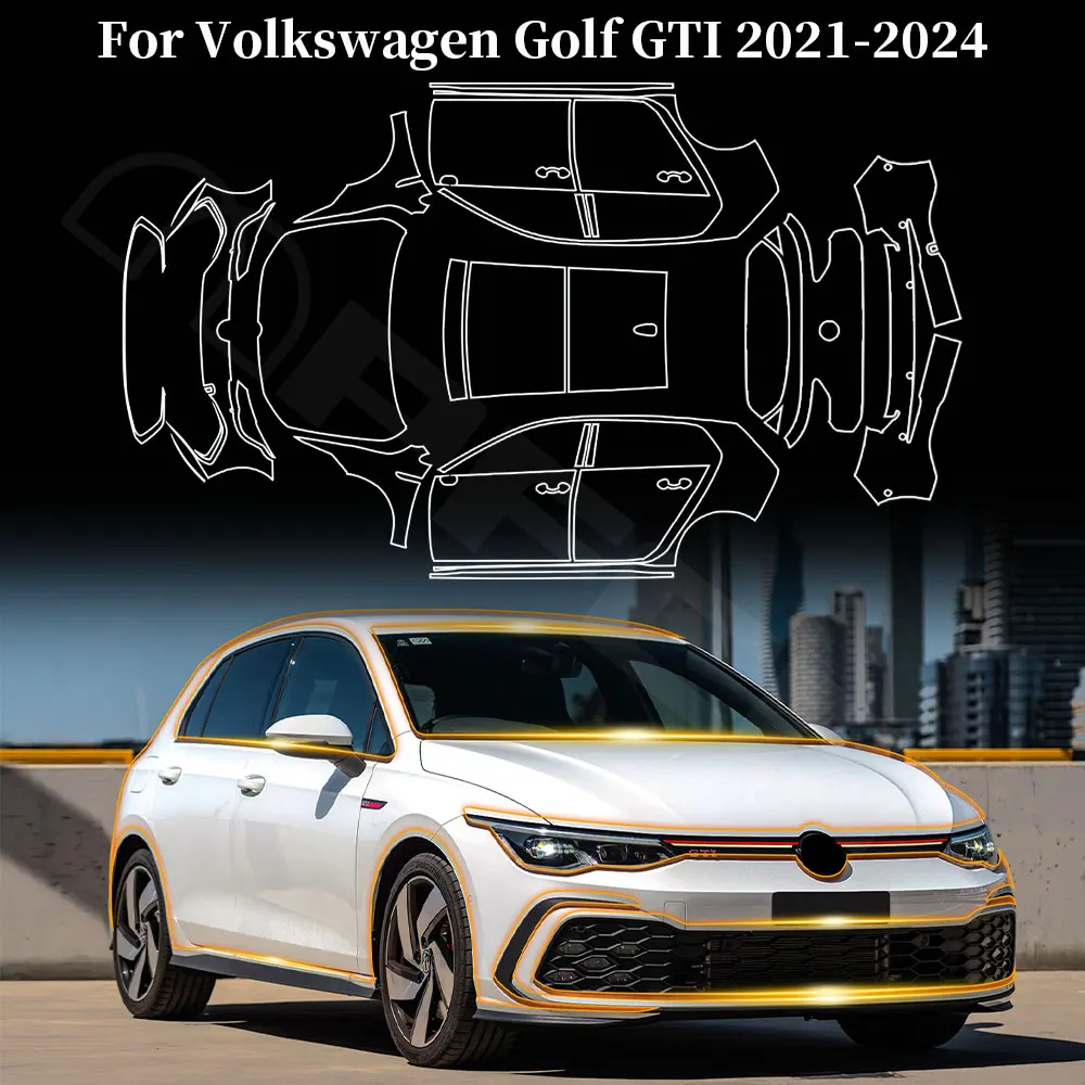 

PPF for Volkswagen GOLF GTI 2021-2024 8.5Mil Pre Cut Paint Protection Film Transparent Wrap Clear Protective Sticker