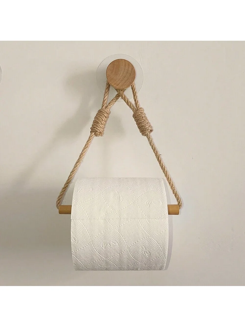 

1/2pcs Personalized Rope Toilet Paper Holder, No Drilling Needed, Kitchen Wall Mounted Tissue Roll Rack For Bathroom