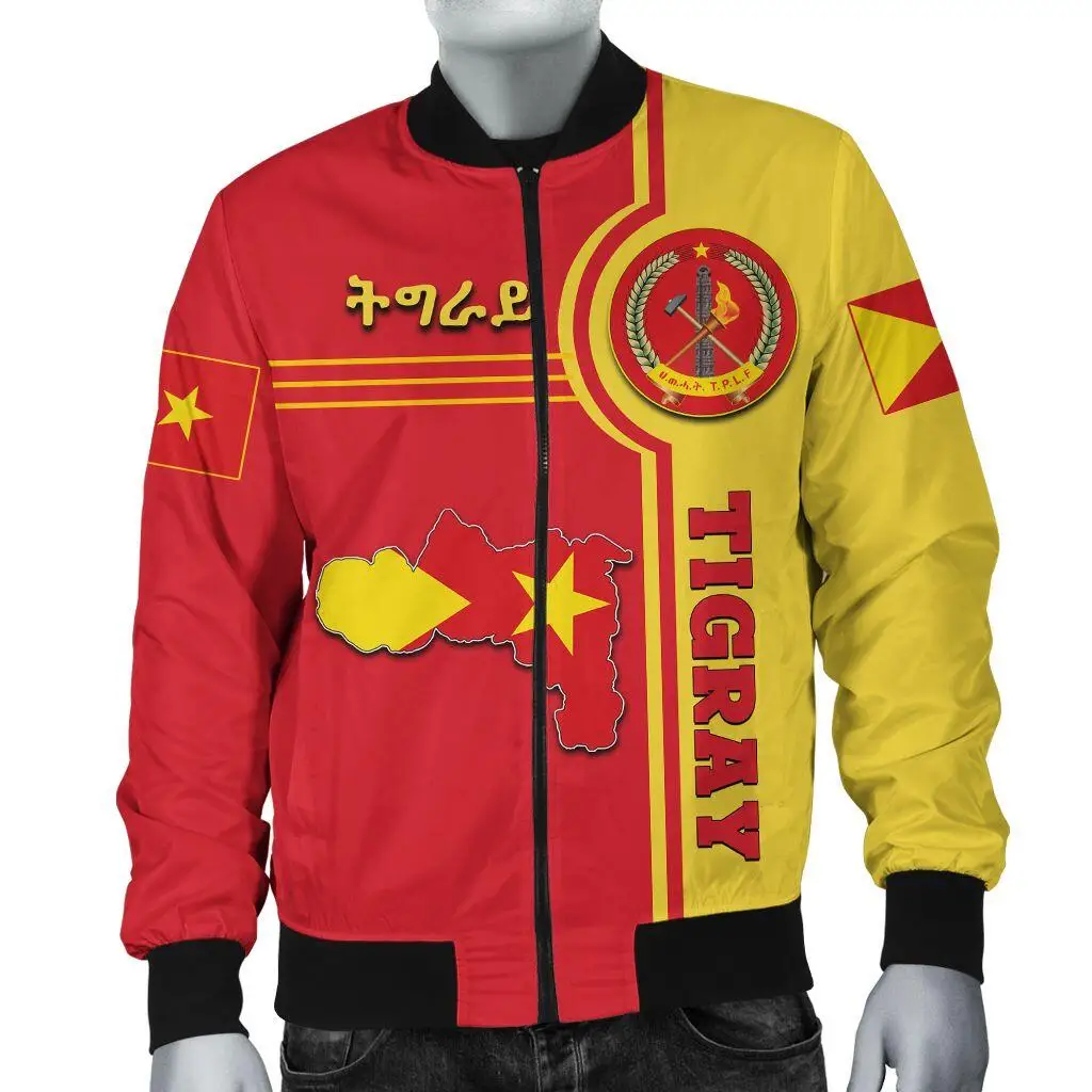 Tessffel Africa Country Ethiopia Tigray Flag Retro Native 3DPrint Men/Women Casual Sportswear Windbreaker Winter Bomber Jacket 1