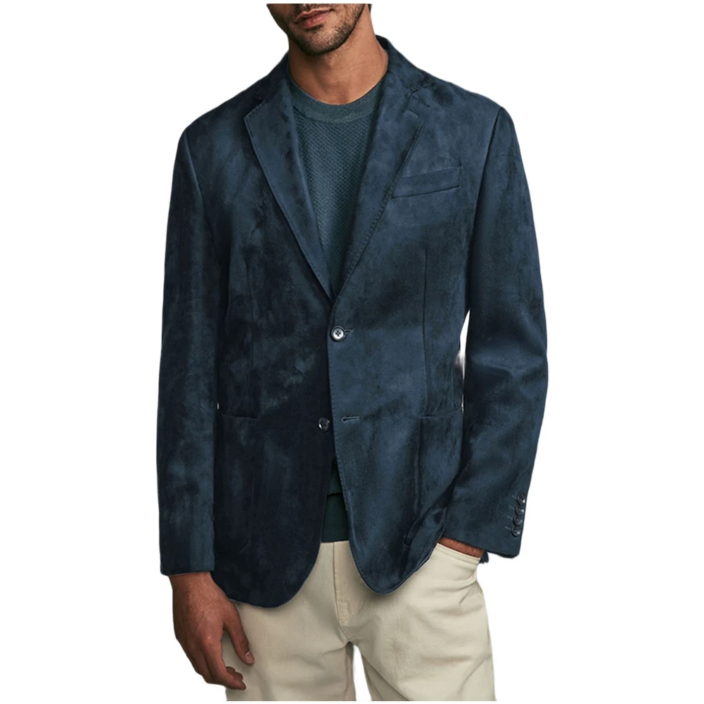 

Мужские деловые пиджаки Slim Fit в британском стиле с лацканами, однобортная верхняя одежда