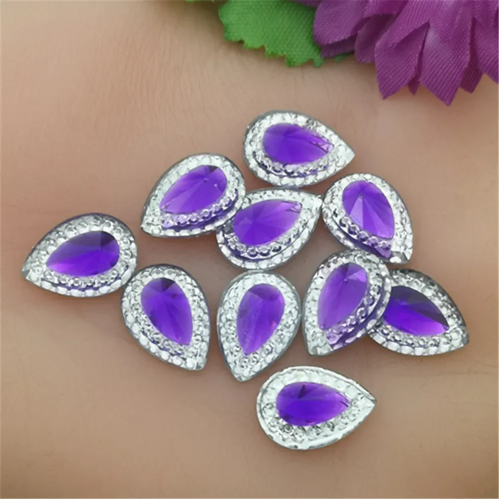 DIY 40pcs MIX 10mm*14mm Resin Drop shape Flatback Rhinestone Wedding decoration