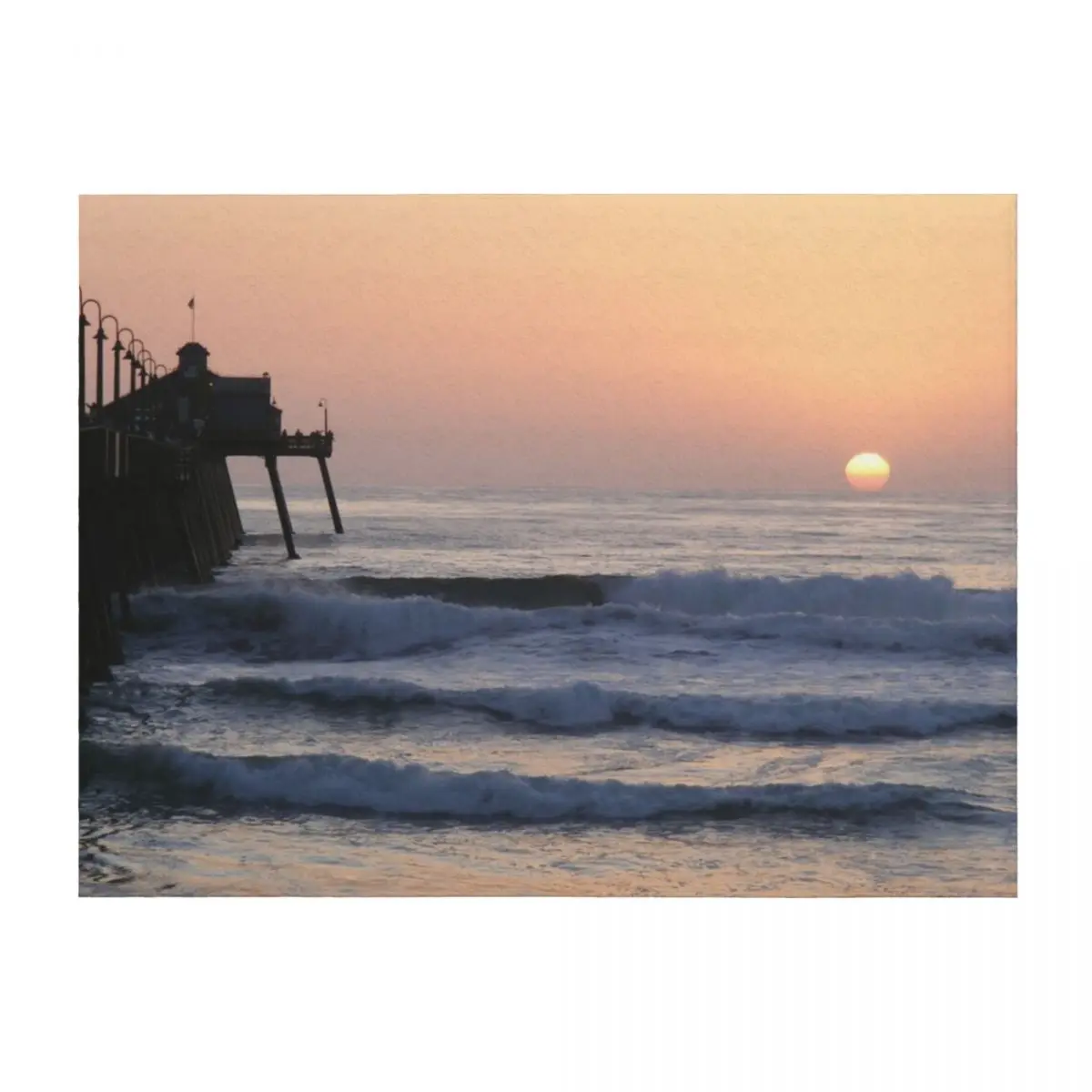 

Sunset By The Pier Throw Blanket Bed covers Soft Big anime Comforter Blankets