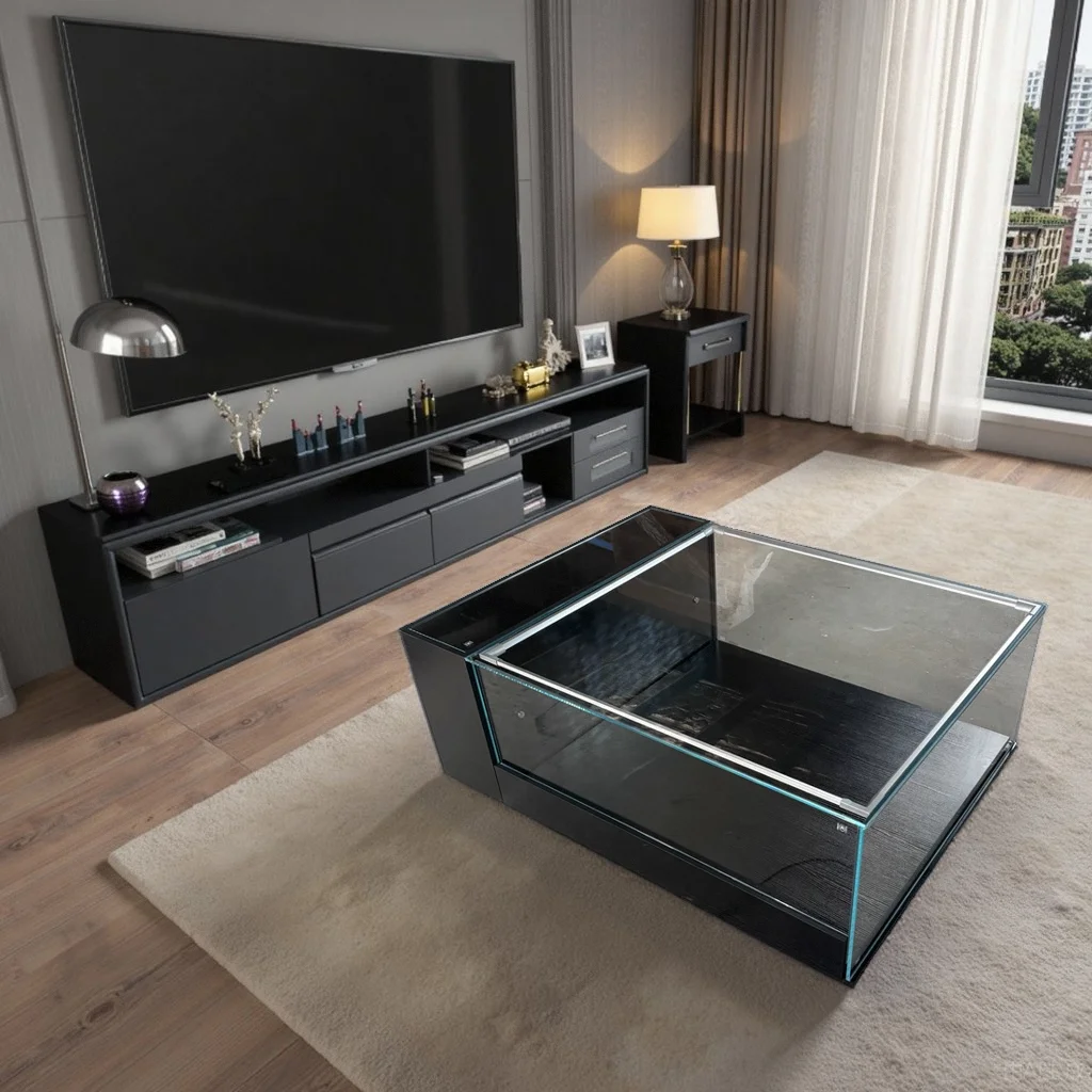 Model display cabinet home coffee table glass dustproof display cabinet creative customization
