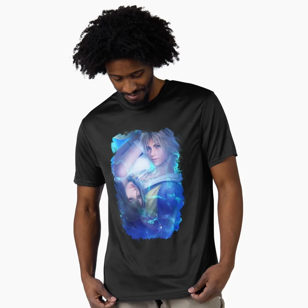 

Tidus And Yuna Final Fantasy Gift t shirt for RPG gamer 100% cotton printed tee Men's Short Sleeve Graphic Clothes All size top