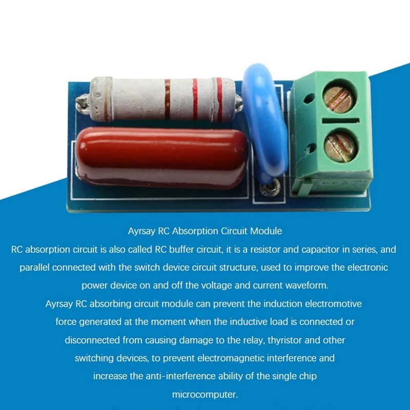 3X Módulo de circuito RC de absorción/Snubber, relé de protección de contacto, resistencia contra sobretensiones