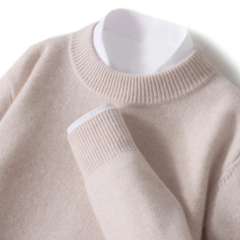 

Мужской круглый вязаный свитер Ne Pure Color, мягкий, приятный для кожи, теплый, повседневный, длинный свеч, дышащая повседневная одежда