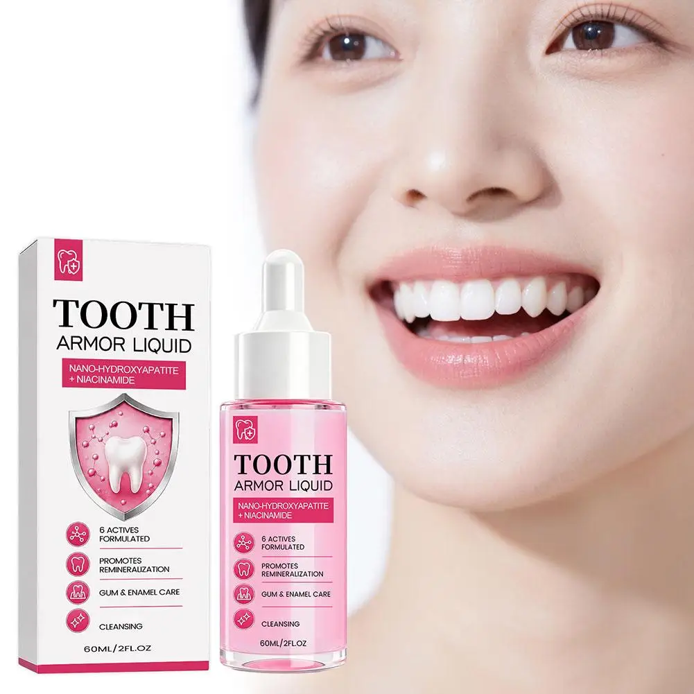 60ML Remineralization Gum Enamel Whitening Teeth Oral Care Tooth Armor Liquid Mint Niacinamide Professional Cleansing Mouthwash
