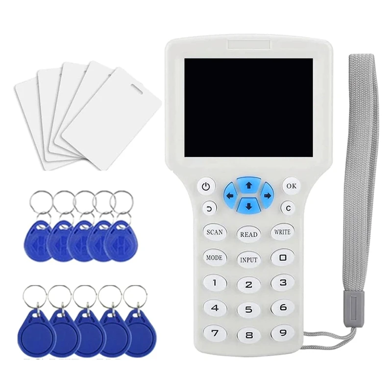 

RFID NFC Copier Reader Writer 10 Frequency Programmer For ID IC Card/Keyfob And 13.56Mhz UID Key Access Control System Durable