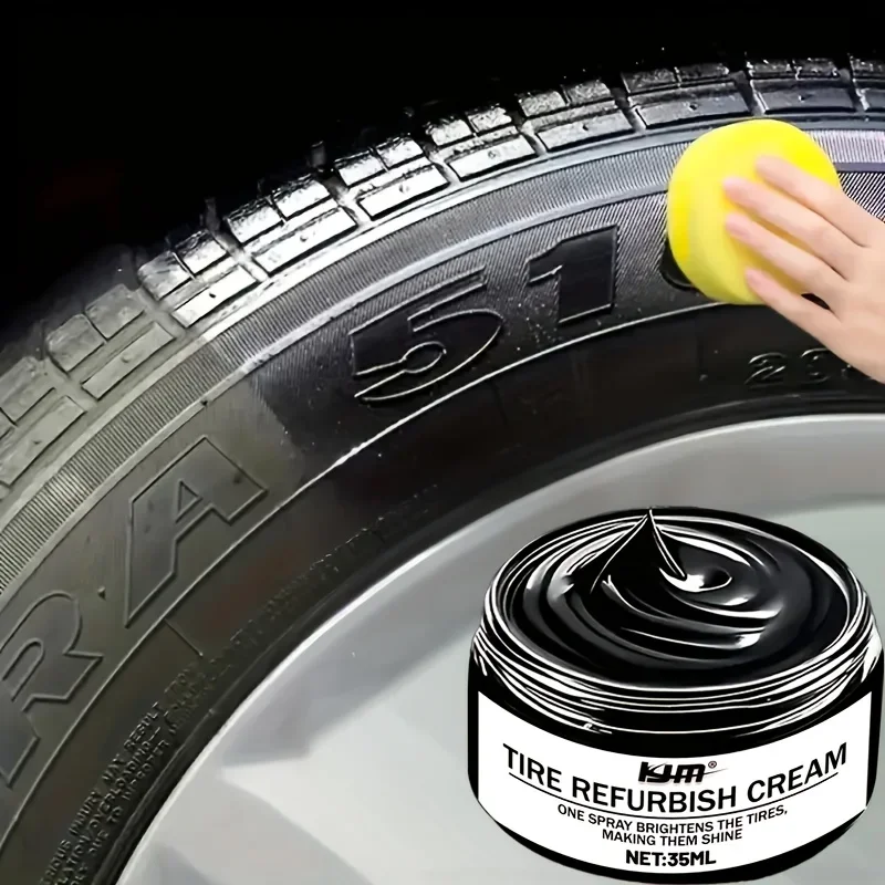 كريم تجديد الإطارات 35 مل - لامع فوري، مقاوم للخدش، واقي من الأشعة فوق البنفسجية، العناية الأساسية للسيارة لتنشيط سطح الإطارات #4