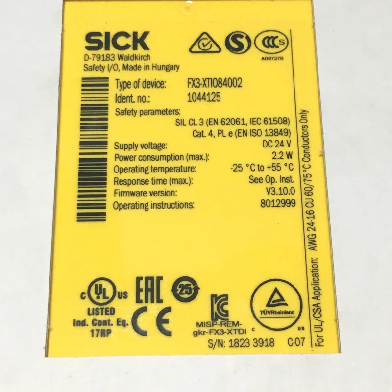 New arrival original FX3-XTIO84002 1044125 sick Safety controllers Safe Motion Flexi Soft Flexi Flexi Soft I/O module