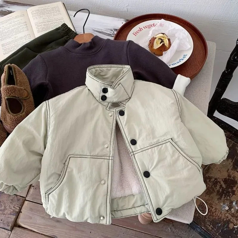 

Children's Jacket Autumn/Winter Boys and Girls' Rabbit Hair Thickened and Velvet Warm Coat