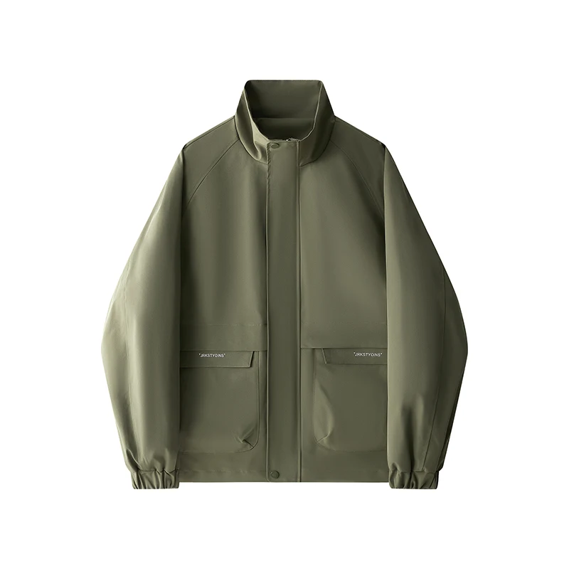 

New Spring and Autumn Men's Work Clothes Jacket Fashion Simple Wind Resistant Jacket Outdoor Travel Stand Up Collar Windbreaker