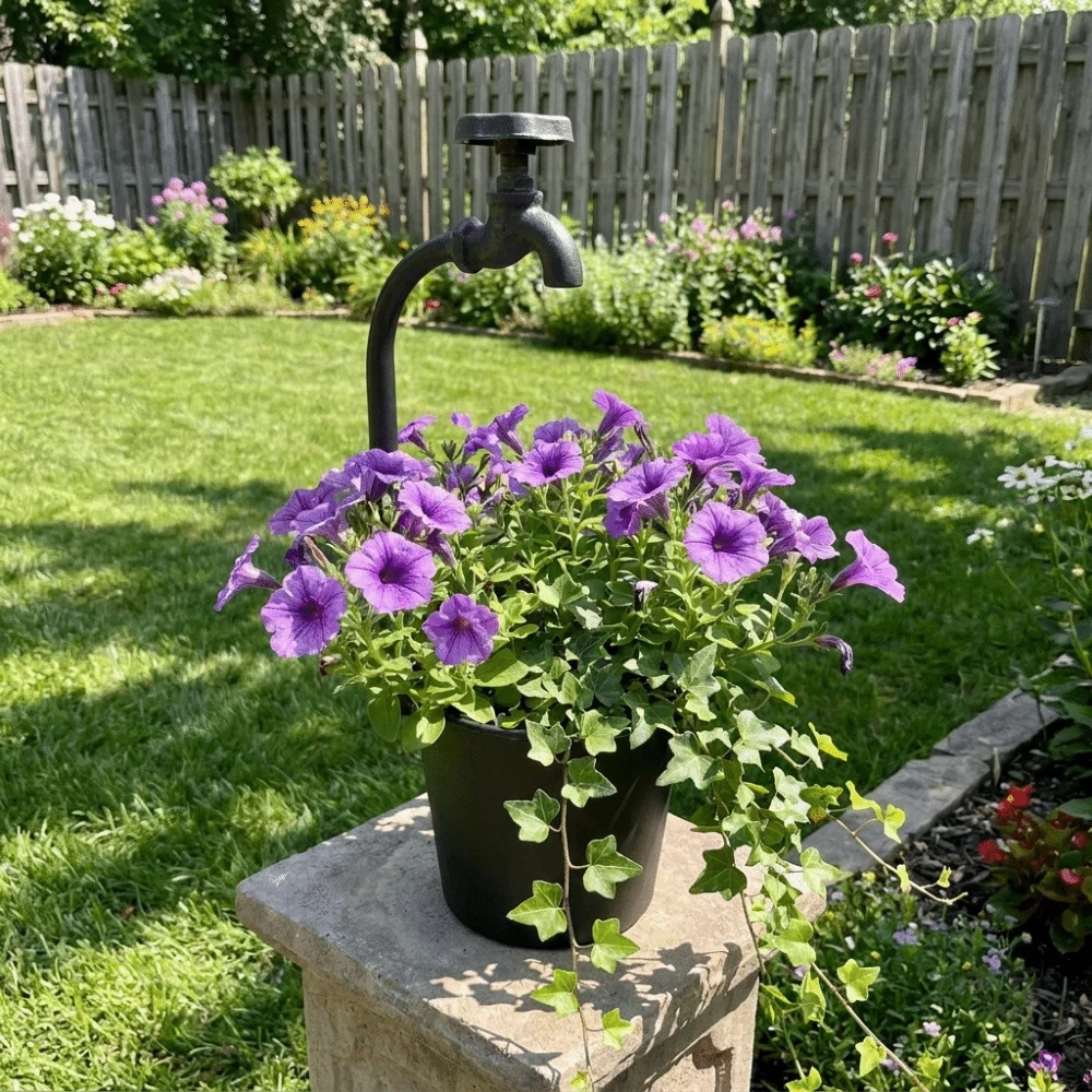 

Rustic Metal Faucet Flowerpot Artistic Crack Resistant Retro Vintage Flowerpot Corrosion-Resistant Succulent Planters Home Decor