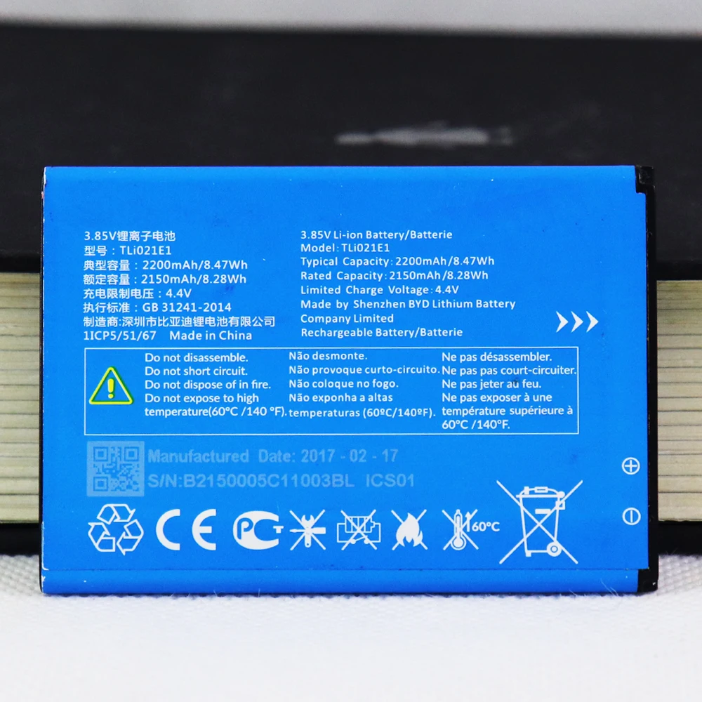 Phone Battery For Alcatel TLi013CA 1380mAh/TLi016D1 1680mAh/TLi017C7 1850mAh/TLi017D1 1850mAh/TLi019D7 2000mAh/TLi021E1 2200mAh