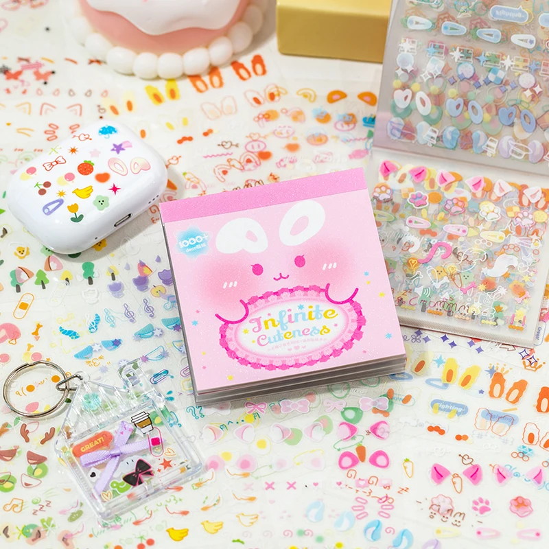 

24pcs/book Cute Mini Animals Ear Sticker for Phone Case Kpop Idol Card Journal Sticker Kawaii Decoration Sticker Gift