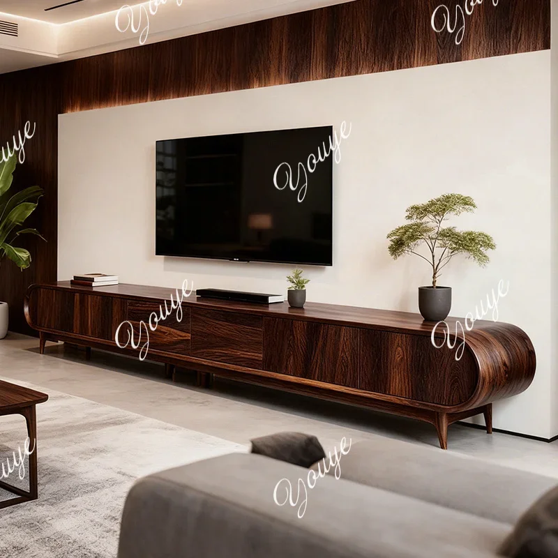 

J New Chinese TV Cabinet Living Room Solid Wood Home Retro Simple TV Cabinet Floor Locker Integrated