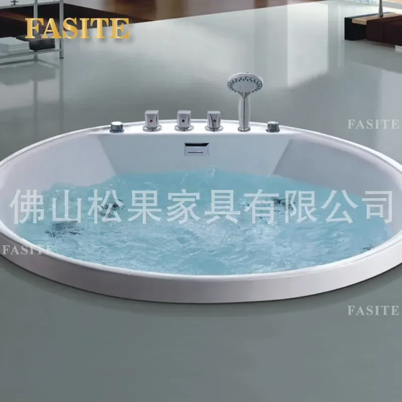 For Acrylic Round Embedded Adult Bathtub Double Surfing Couple Bath Home Hotel B&B Luxury Spa Relaxation