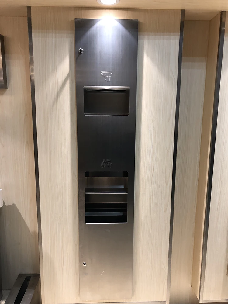 Stainless steel three-in-one hand wipe carton with hand dryer