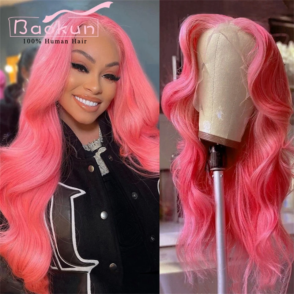 

Glueless Pink 360 Lace Frontal Wig Pre Plucked 13x6 Body Wave Lace Front Wig 13x4 Brazilian Lace Wigs For Women Human Hair Wigs