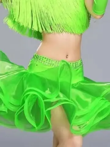 

tassel ballroom dancing dresses skirt kids fringe children professional latin dance dress for 25girls salsa cha cha samba tango