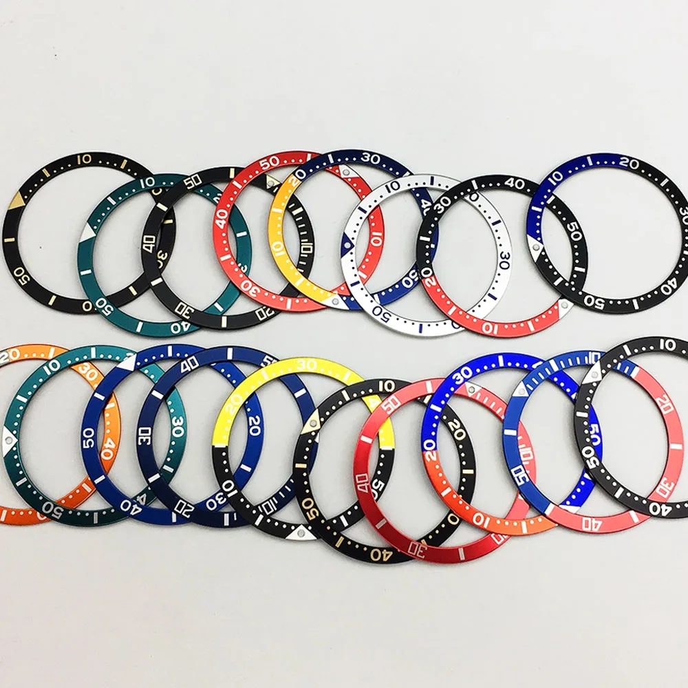

39mm-32mm Scale Bezels For Watch Case Aluminum Watch Bezel Insert Ring Slope NH35 NH34 NH36 Watch Parts Modified Accessories