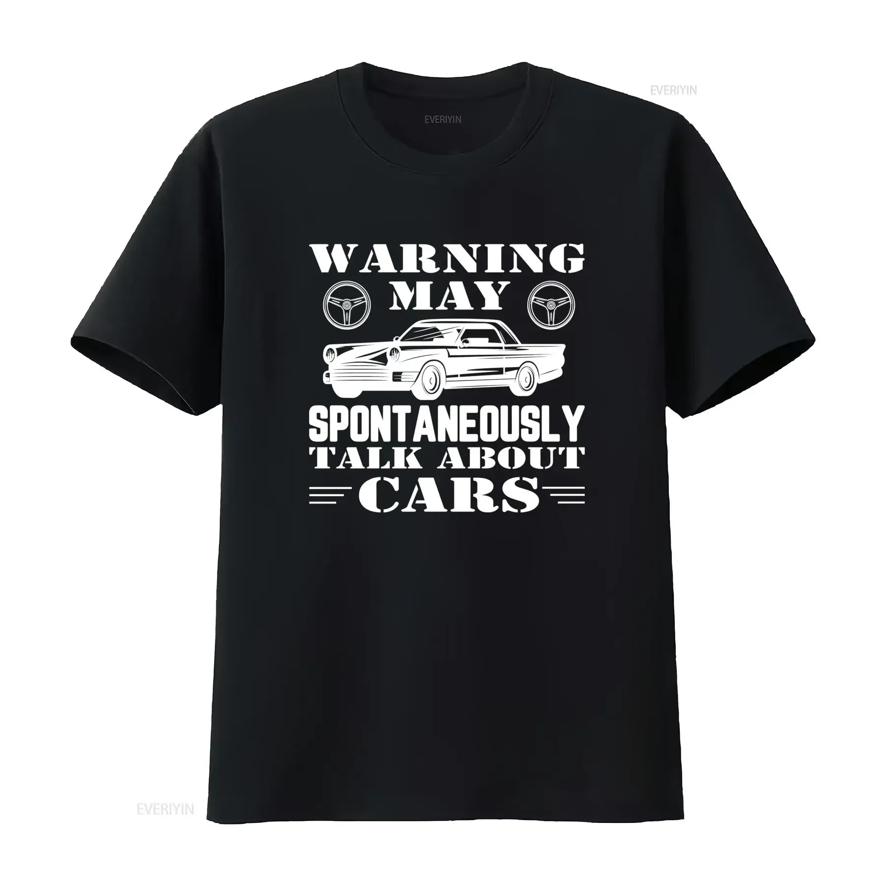 Auto Mechanic Warning I May Spontaneously Talk About Cars Mens Funny T Shirt vintage Washed Casual Versatile streetwear