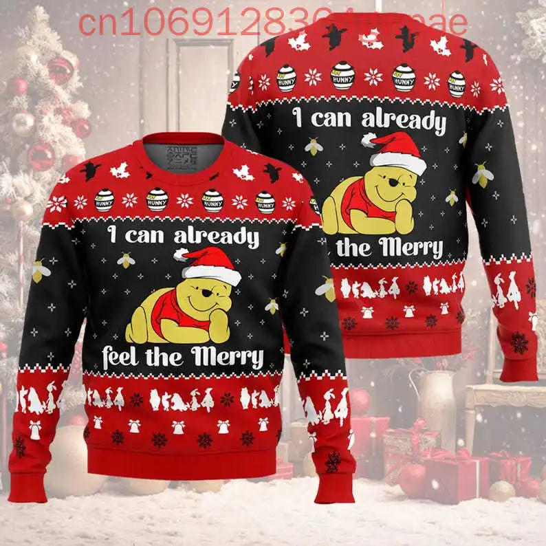 Disney I Can Already Feel The Merry Pooh Ugly Men and Women Sweater Winnie The Pooh Ugly Land Pooh Bear Sweater