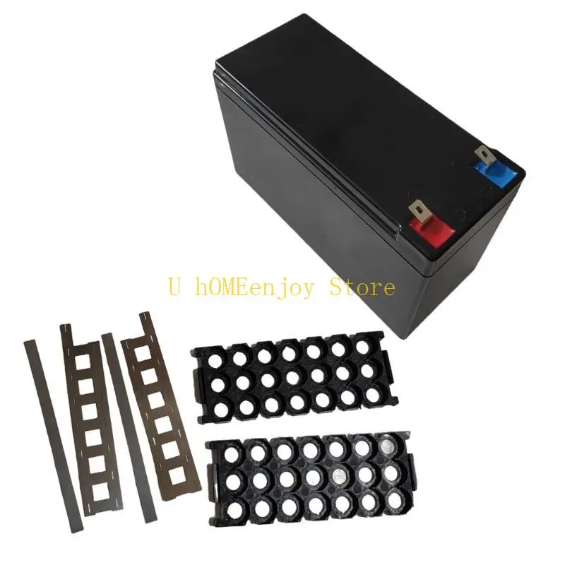 B0KF 12V7Ah Lithium Battery Box, Fit 18650 Cells Empty Box Sealed ABS Constructions to Prevent Rain Damage Most Safe