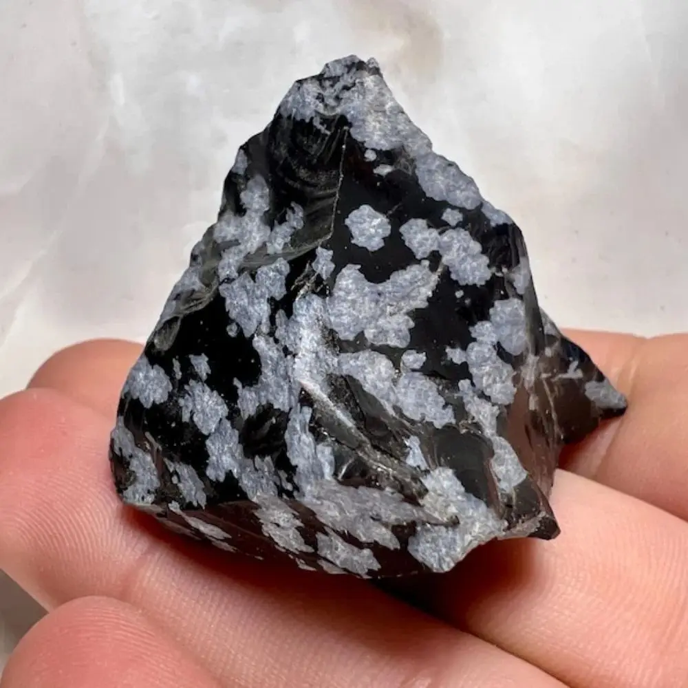 1pc Beautiful Natural Snowflake Obsidian Raw Stone Natural Texture Mineral Reiki Healing Collectors Perfect for Christmas
