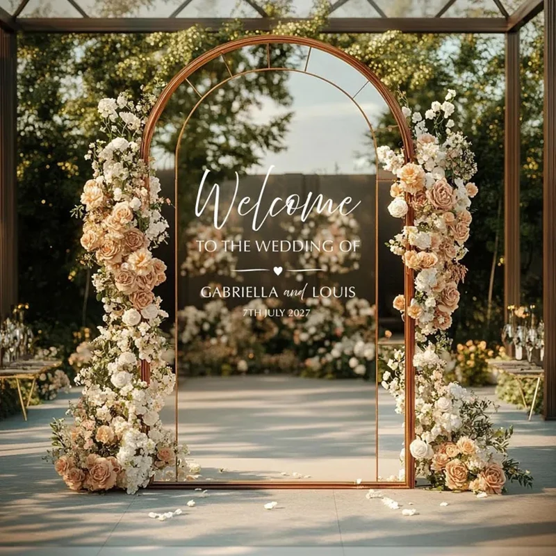 Personalised Welcome To The Wedding Of Sign Decal Wedding Welcome Decal DIY Wedding Entrance Custom Name Transfer Sticker