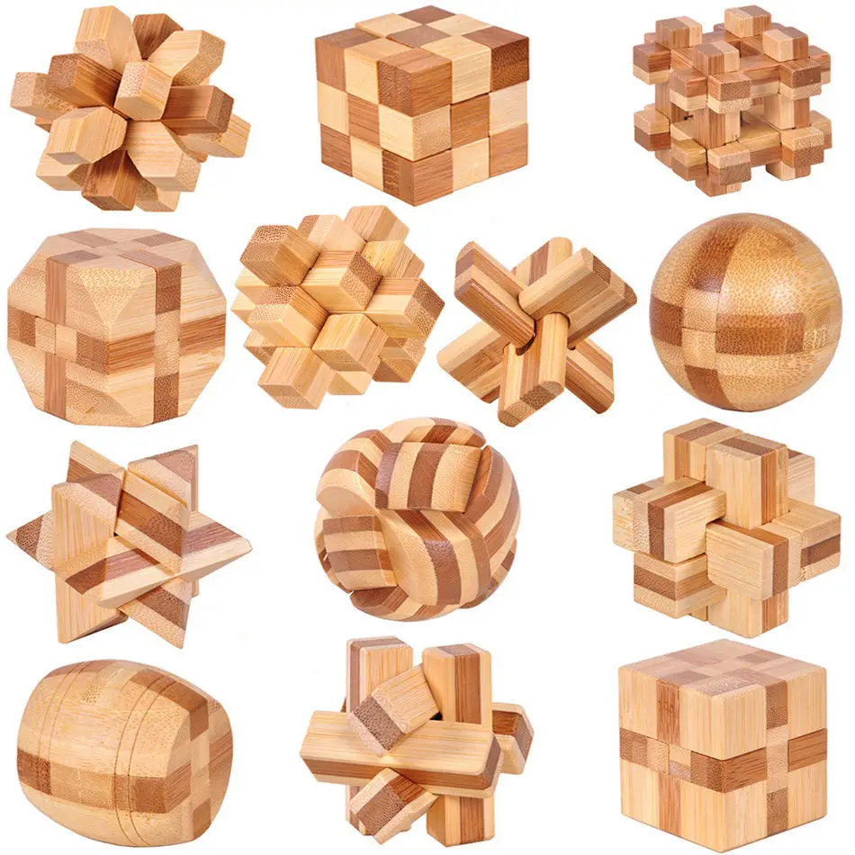 

Bamboo Luban Lock Kongming Lock Children's Bamboo Educational Toys Full Set of Unlocking and Unbuckling Series Students' Intelle