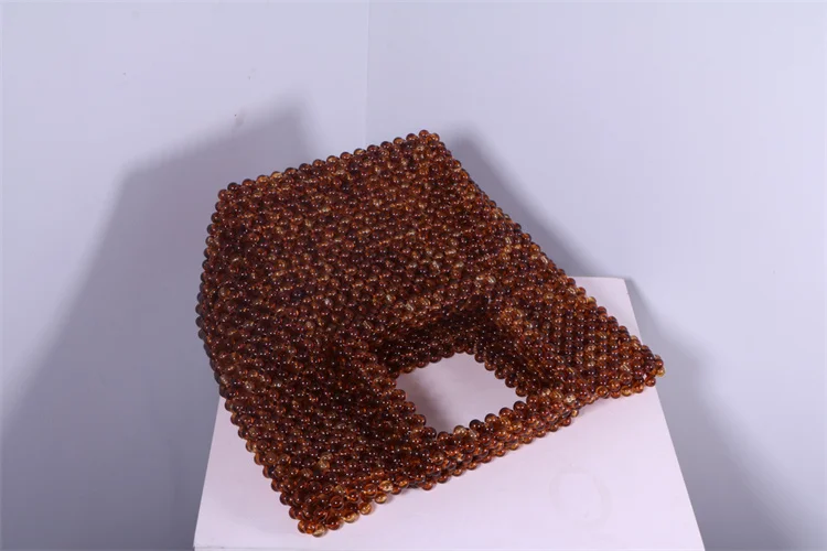 【wonder lamar】 Vintage Design Hand-woven Acrylic Square Handbag High Quality Evening Clutch Bag for Women Hand Beaded Bag