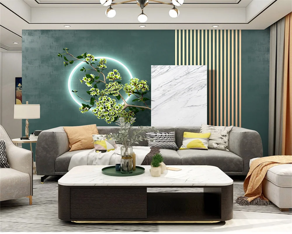 

beibehang Custom modern new TV background wall marble geometric three-dimensional flowers living room sofa film wallpaper