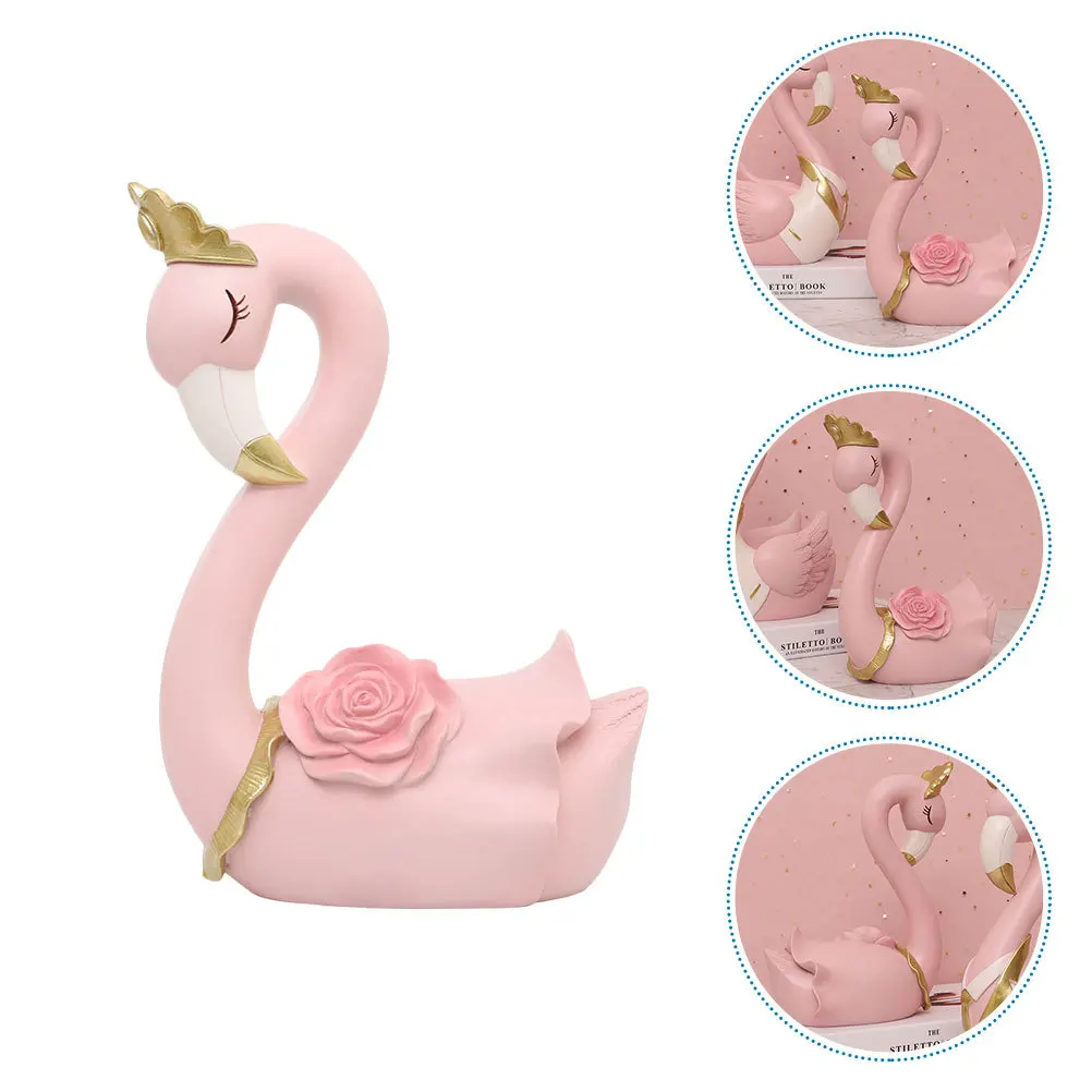 

1Pcs Attractive Resin Flamingo Adornment Durable Safe Use Home Garden Decoration Flamingo Ornament Desktop Decor