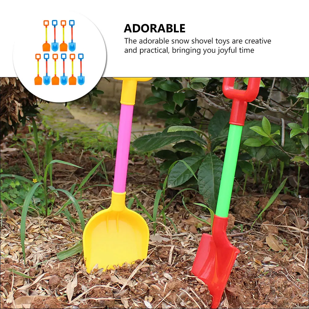 

10Pcs Beach and Snow Shovel Kit for Kids Heavy Duty Plastic Construction Perfect for Sand Gardens and