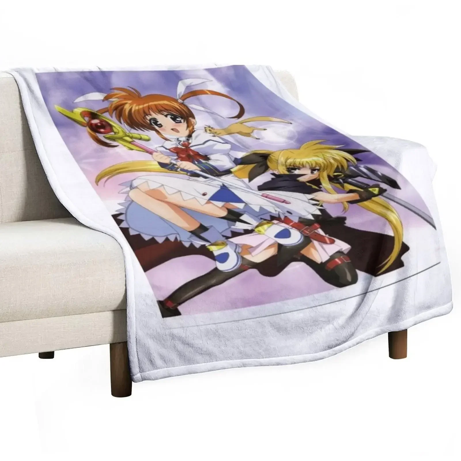 Takamachi Nanoha and Fate Testarossa Harlaown (Mahou Shoujo Lyrical Nanoha StrikerS) Throw Blanket Luxury St Thermal Blankets