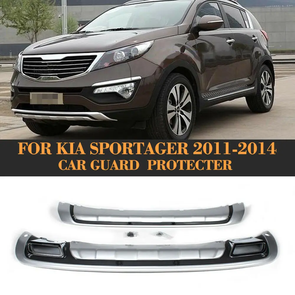 PP Front And Rear Bumper Lip Protector Fender Guard Plate Covers Kit For KIA Sportage 2011-2014 2PCS/Set