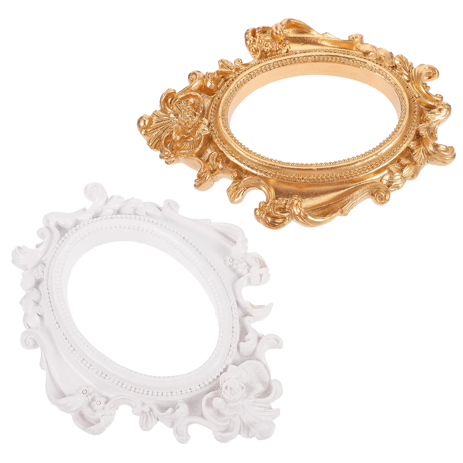 

2Pcs Retro Photo Frame Resin Picture Frames European Style Home Decoration Desktop Display for Family Memories Vintage Jewelry