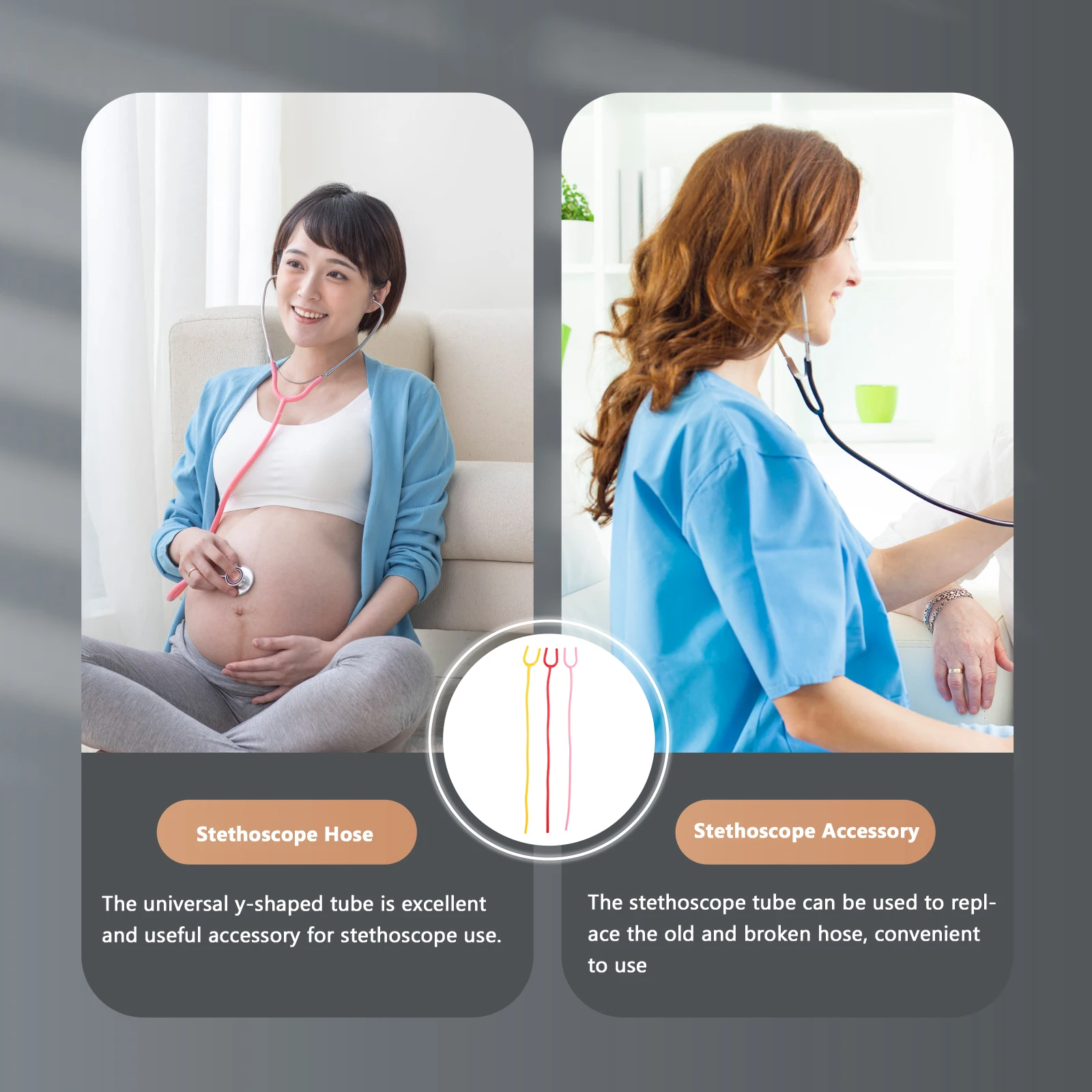 

3pcs Y-Shaped Stethoscope Extension Tubes Replacement Hose Flexible Medical Teaching Tools Accessory For Clinic Hospital