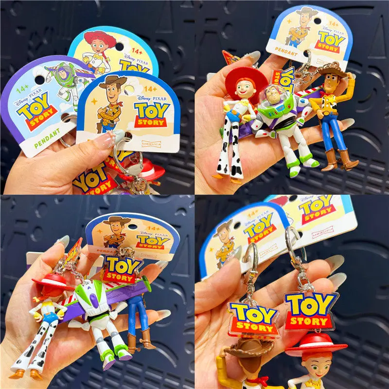 Pixar Toy Story Buzz Lightyear Woody Figur Schlüsselanhänger Taschenanhänger Taschencharme Paar-Geschenk für Rucksack-Dekoration Auf Lager – Detail 4