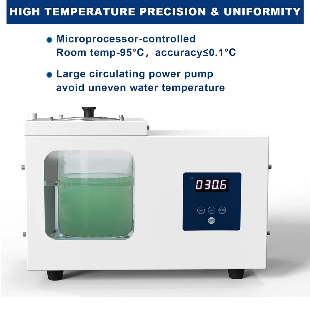 8L,1200W, RT-95°C(RT-203°F),220V Scientific Digital Lab Water Bath with Visible Windows,Thermostatic Water Bath Heater