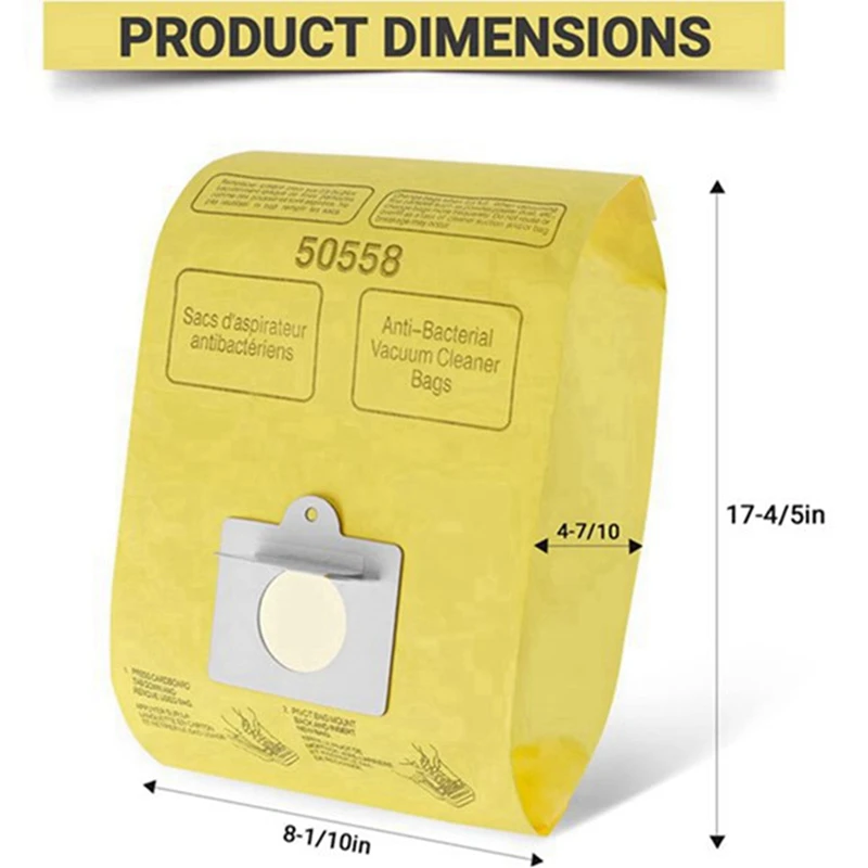 Confezione da 10 pezzi di ricambio per sacchetti per aspirapolvere di tipo C/Q accessori per parti per Kenmore Canister 5055, 50557 e 50558