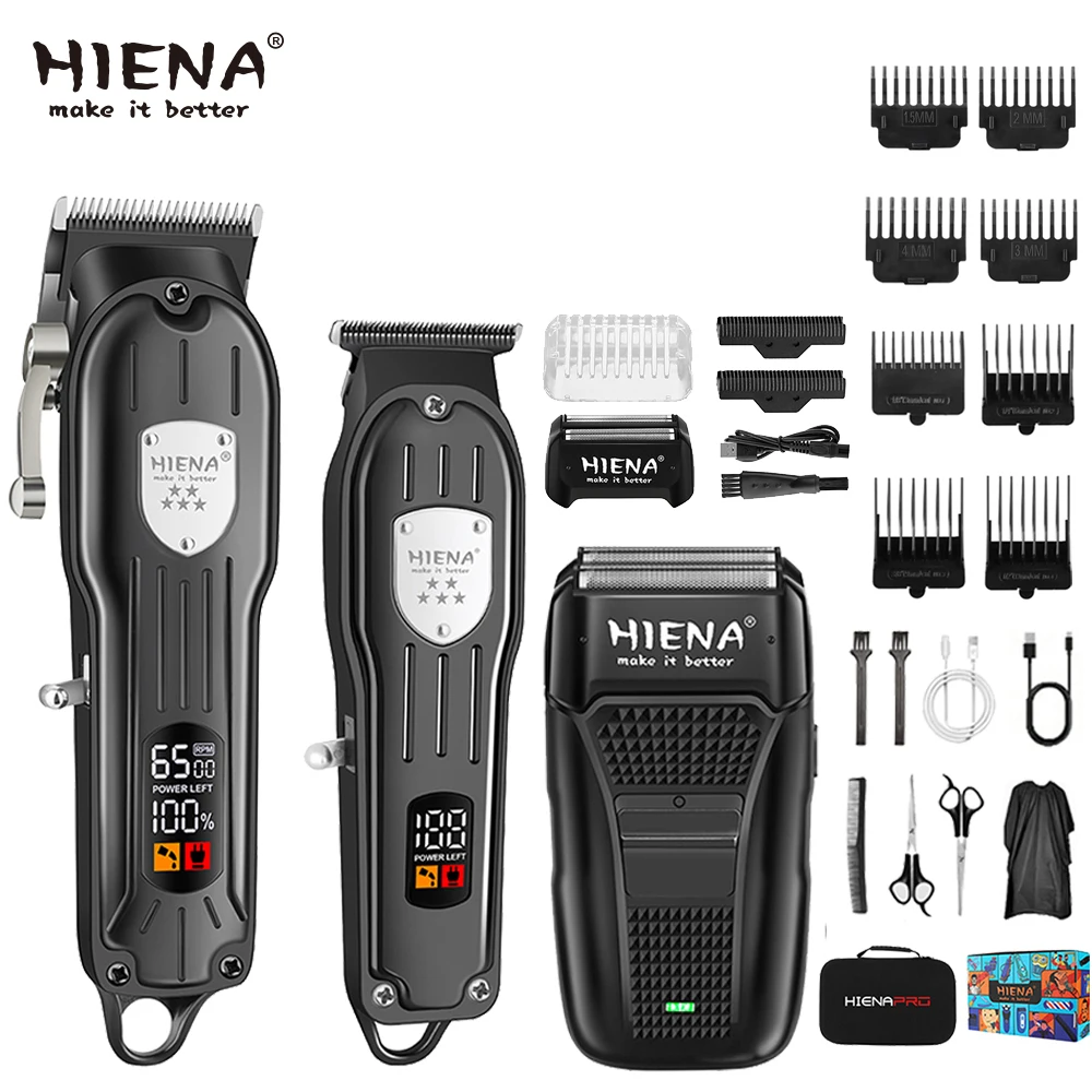 HIENA professional Hair Clipper Kit Electric Shaver Male Hair Cutting Machine Men’s Trimmer Machine Beard Shaver for Men Gift