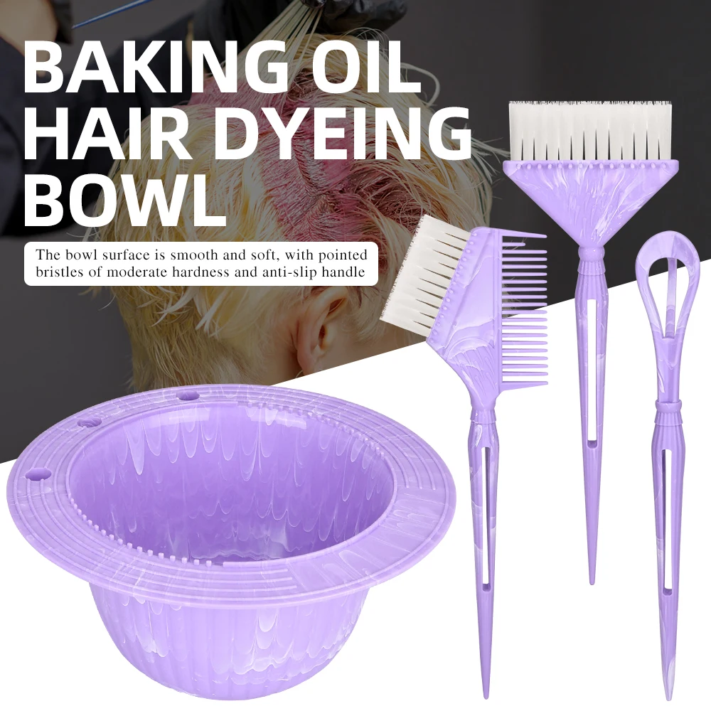 

Professional 4PCS Hair Color Kit, Salon Tint Dye Bowl with Dual Ended Comb Brushes Set for Hair Coloring Tool