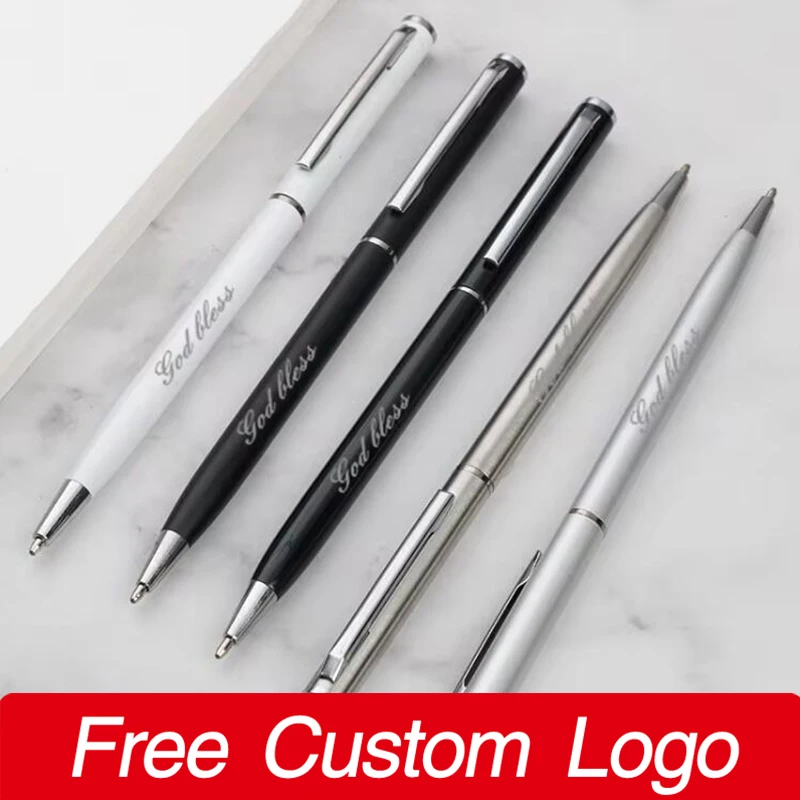 Metal Ballpoint Pen for Hotel Custom Logo Signature Pen Personalized Rotatable Pen Lettering Engrave Business Office Gift Supply